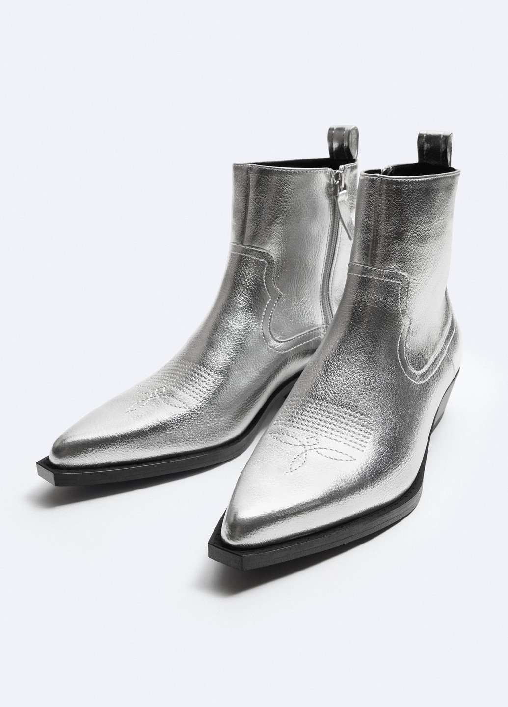 Серебряные осенние ботинки Zara