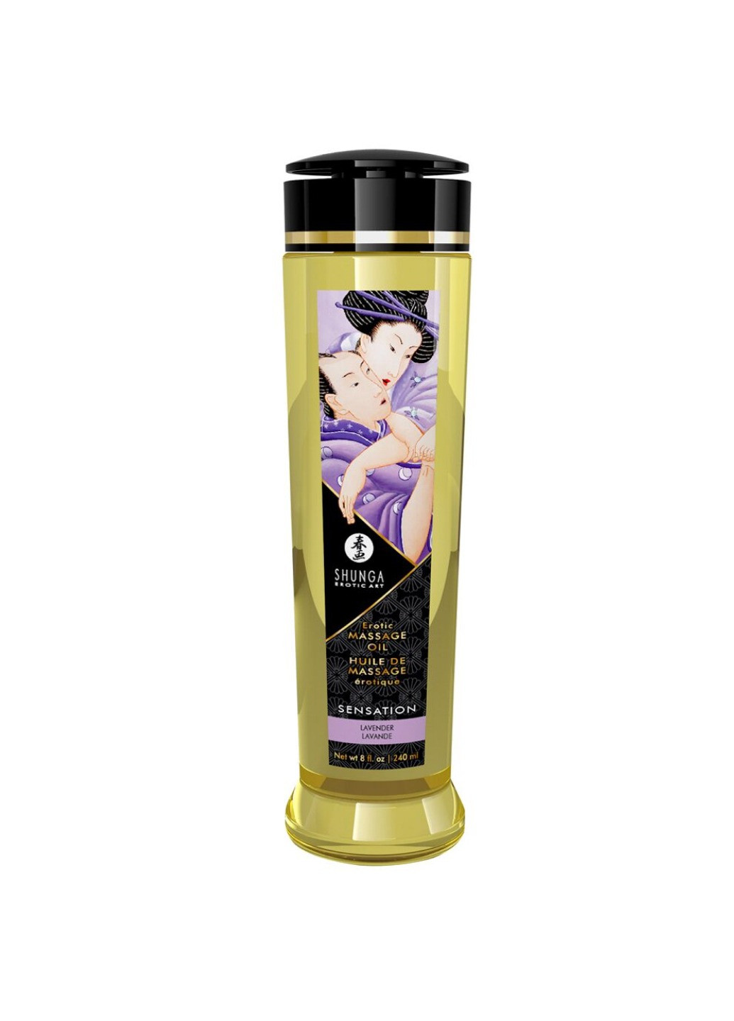 Массажное масло Sensation - Lavender (240 мл) натуральное увлажняющее Shunga (276594349)