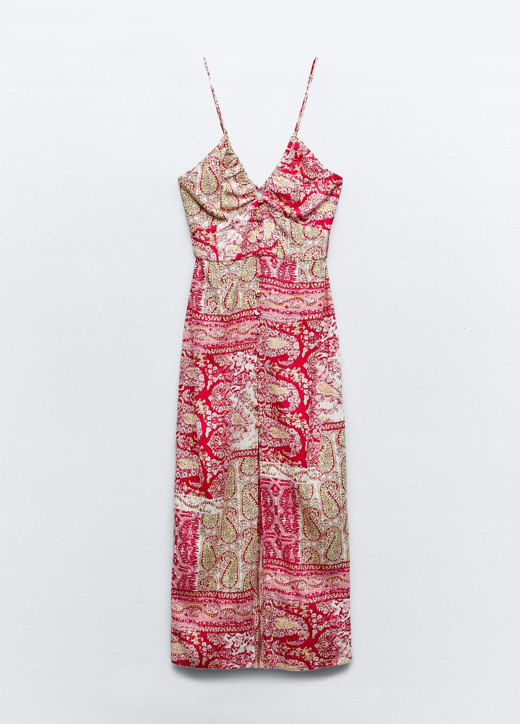 Червона повсякденний сукня Zara з абстрактним візерунком