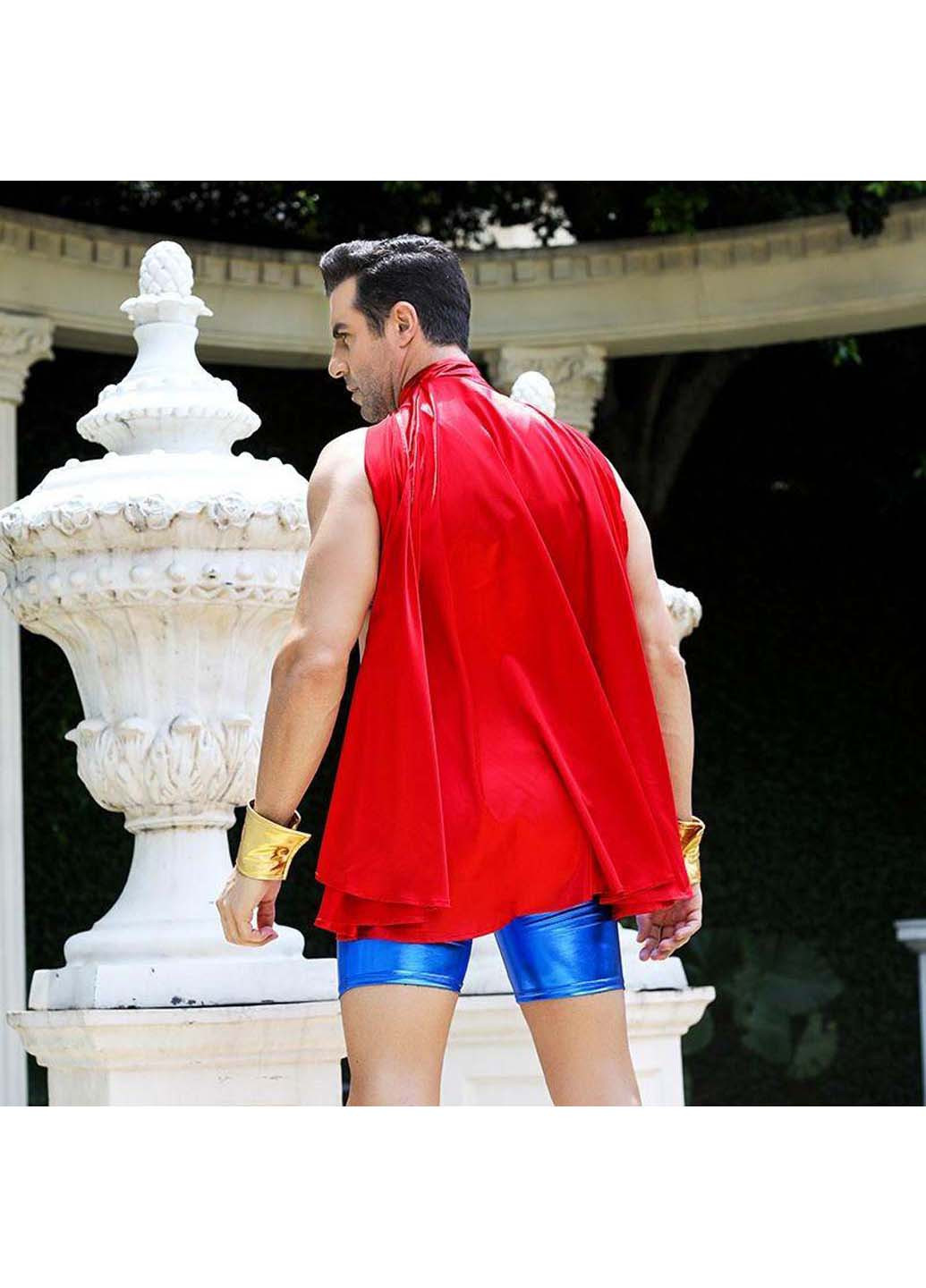 Синий демисезонный мужской эротический костюм супермена готовый на всё стив JSY
