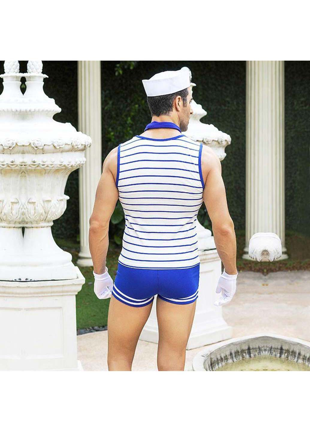 Білий демісезонний чоловічий еротичний костюм морячка зголоднілий робін JSY
