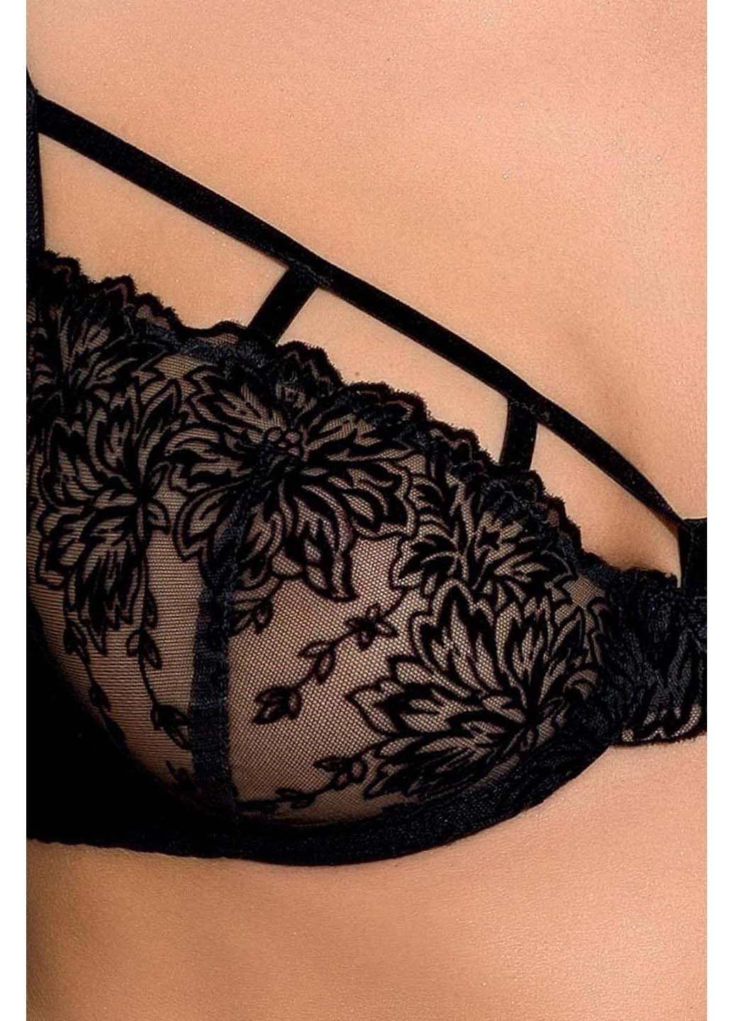 Черный демисезонный комплект белья и поясок для чулок haya set Passion