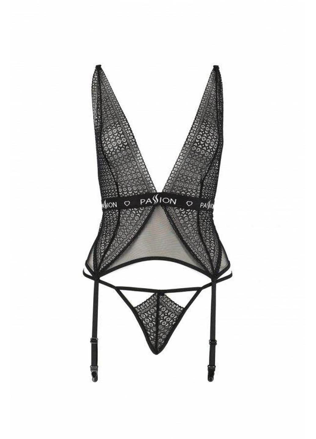 Чорний демісезонний жіночий комплект білизни mirajane corset Passion