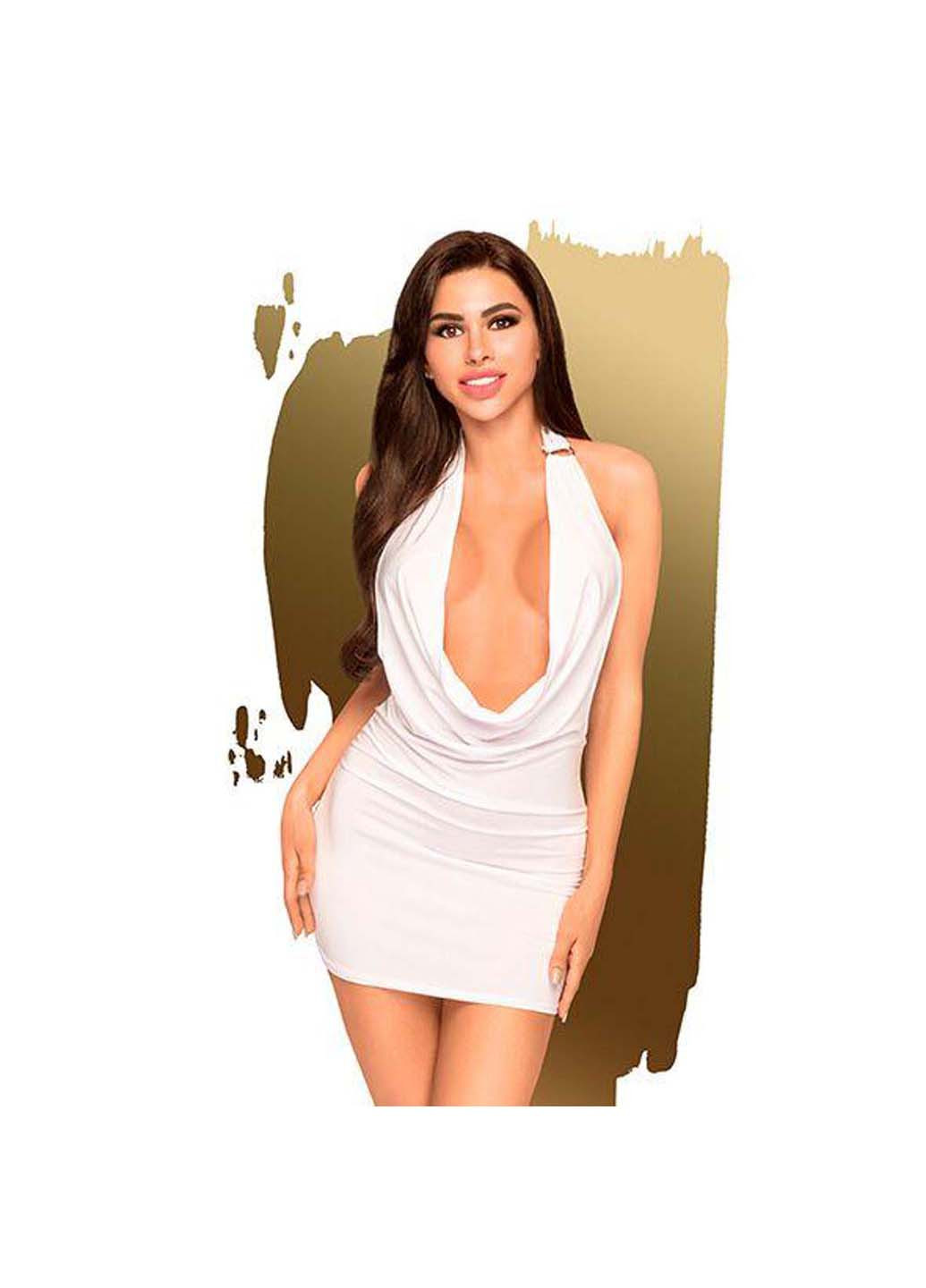 Білий відвертий міні-сукня з хомутом та глибоким декольте - heart rob Penthouse