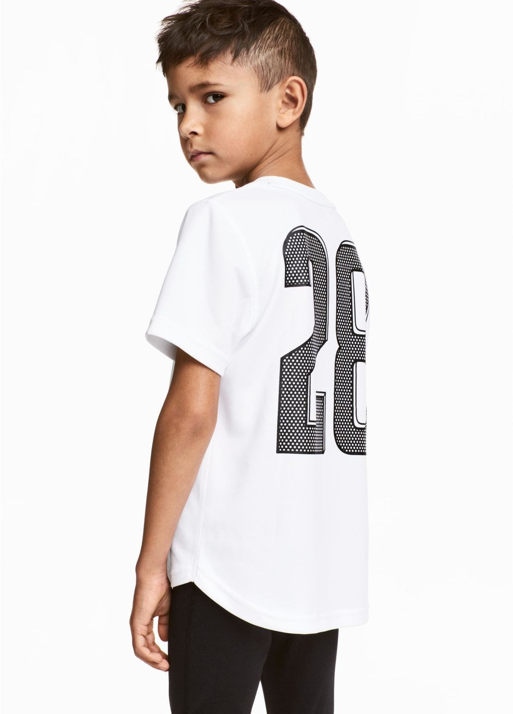 Белая летняя футболка спортивная H&M SPORT