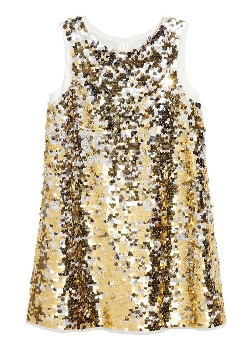 Золотое платье с пайетками H&M (276538069)