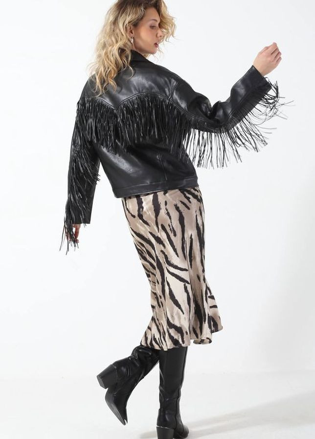 Черная демисезонная куртка байкерская Copperose