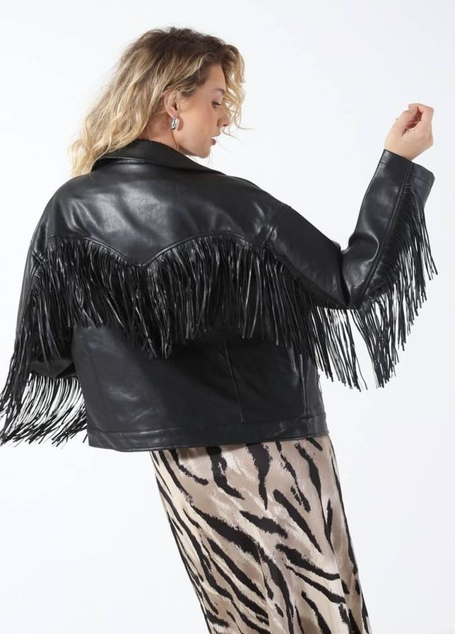 Черная демисезонная куртка байкерская Copperose