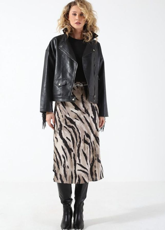 Черная демисезонная куртка байкерская Copperose