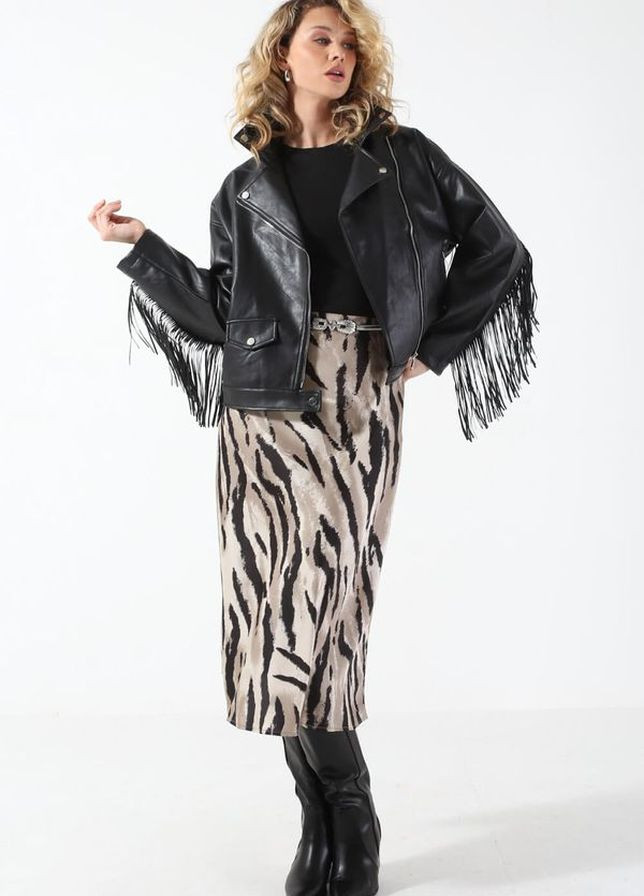 Черная демисезонная куртка байкерская Copperose