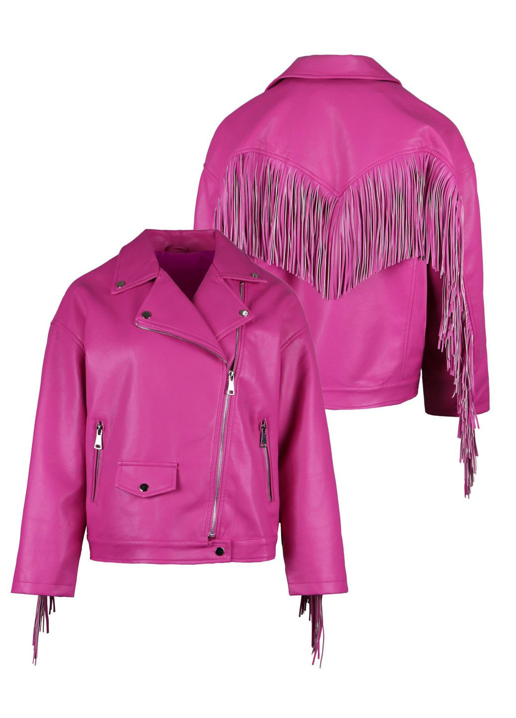 Рожева демісезонна куртка байкерська Copperose