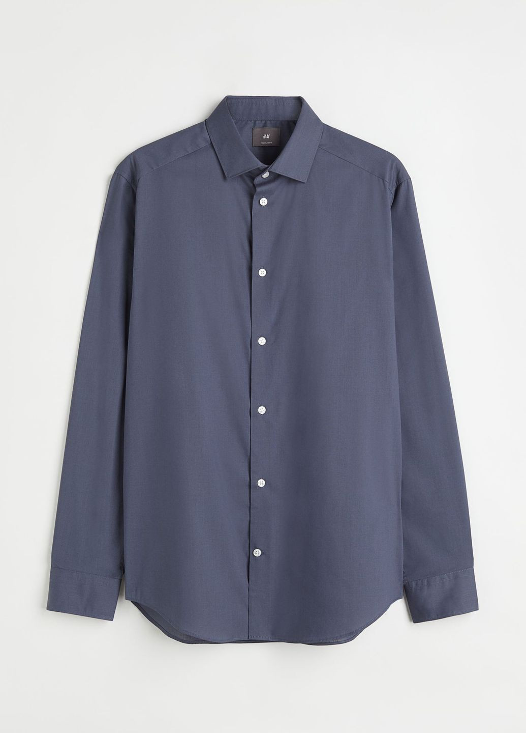 Серо-синяя классическая рубашка H&M