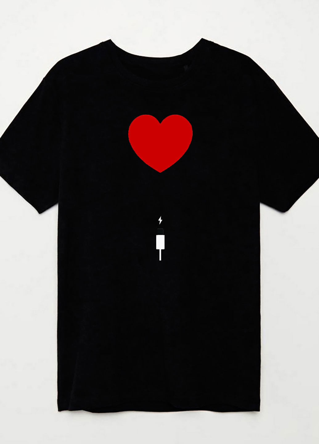 Чорна футболка чоловіча чорна heart charger Love&Live
