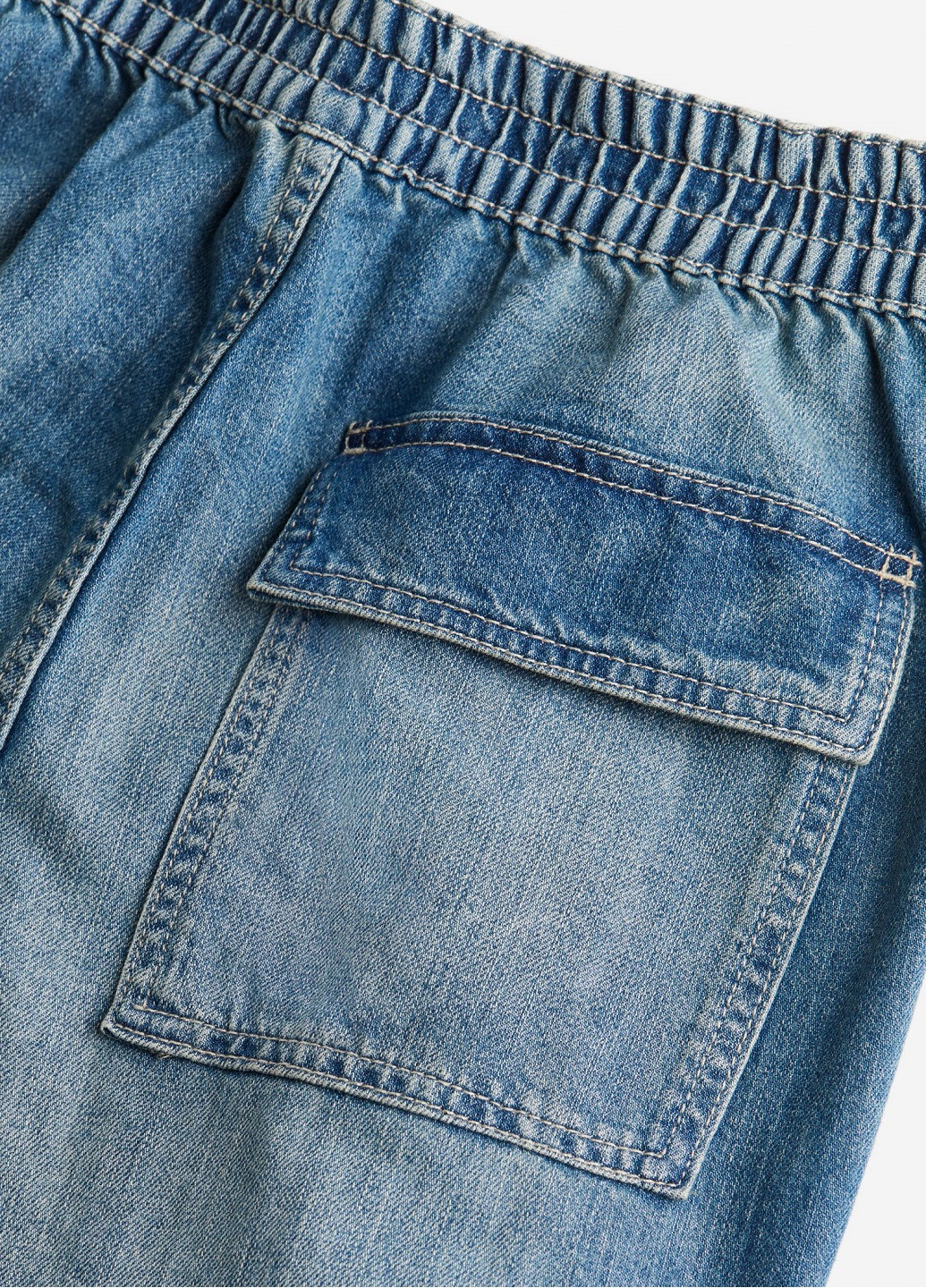 Синие джинсовые демисезонные брюки H&M