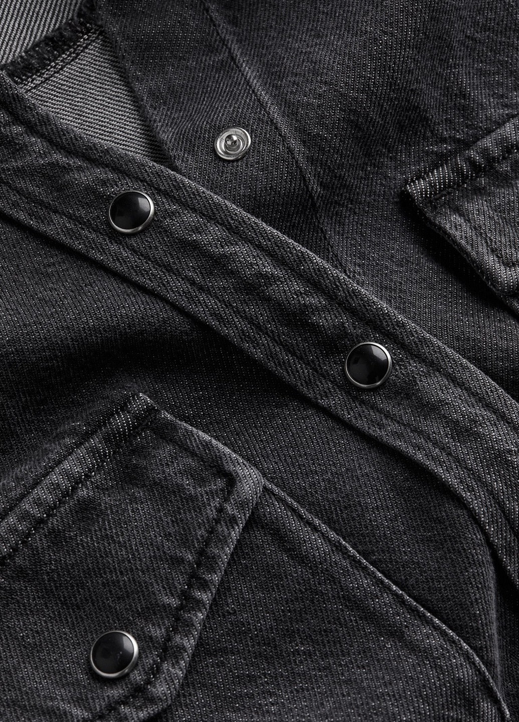 Темно-серая джинсовая рубашка однотонная H&M