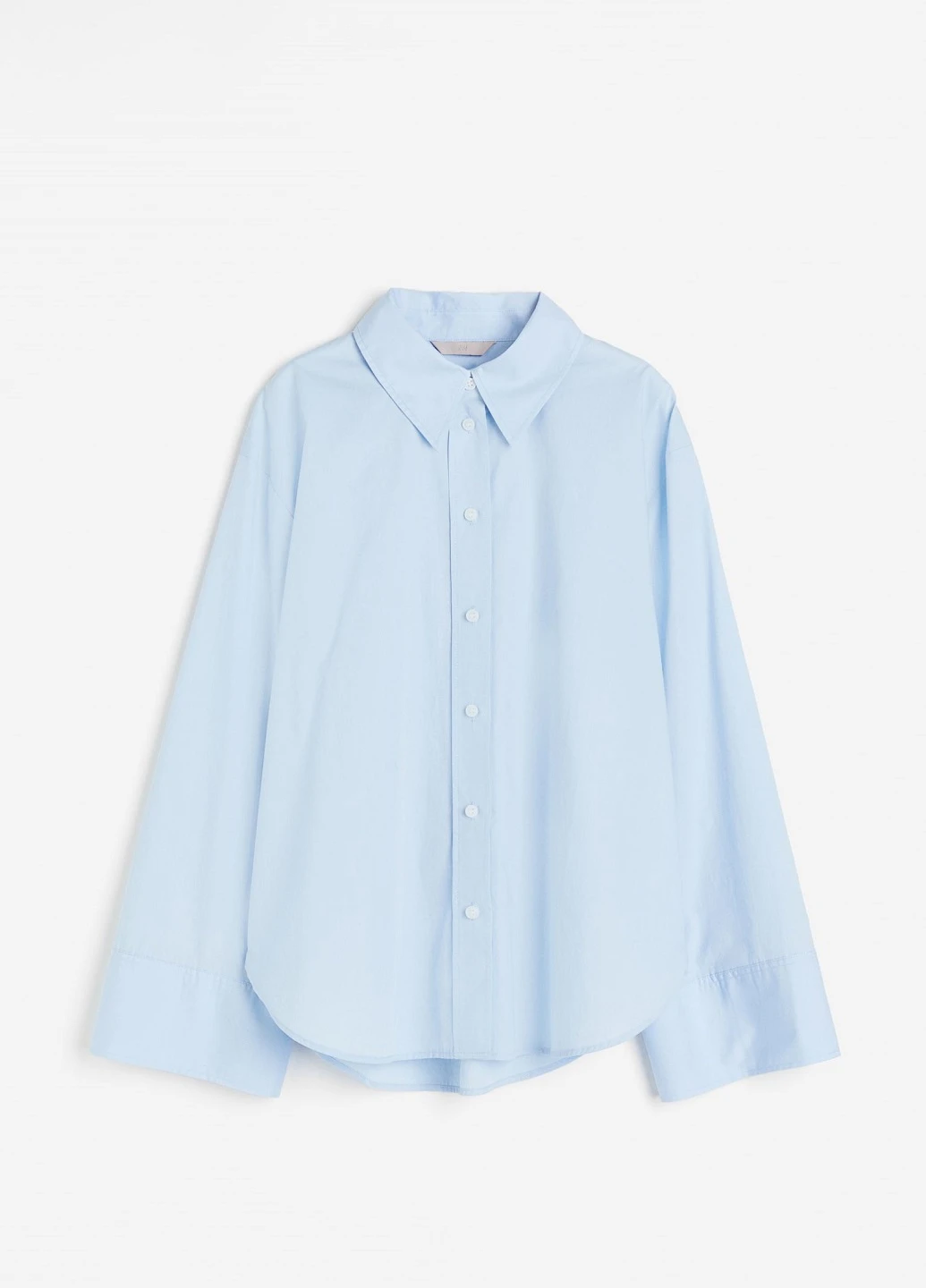 Голубой кэжуал рубашка однотонная H&M
