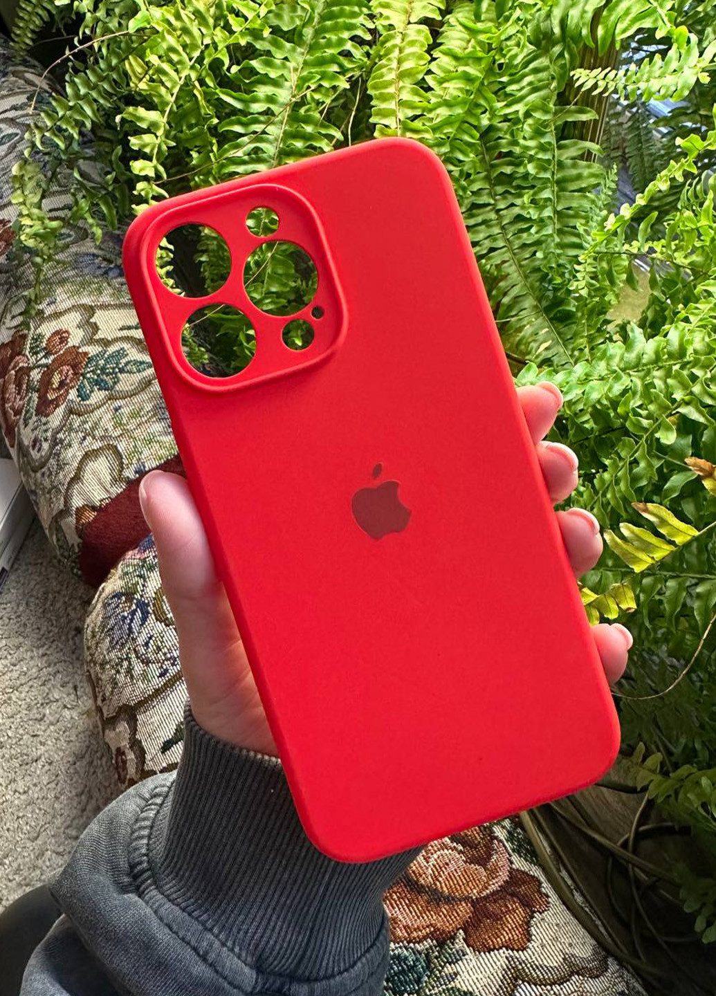 Чохол Silicone Case з квадратними бортами для iPhone 15 Pro Max Red No Brand (276973177)