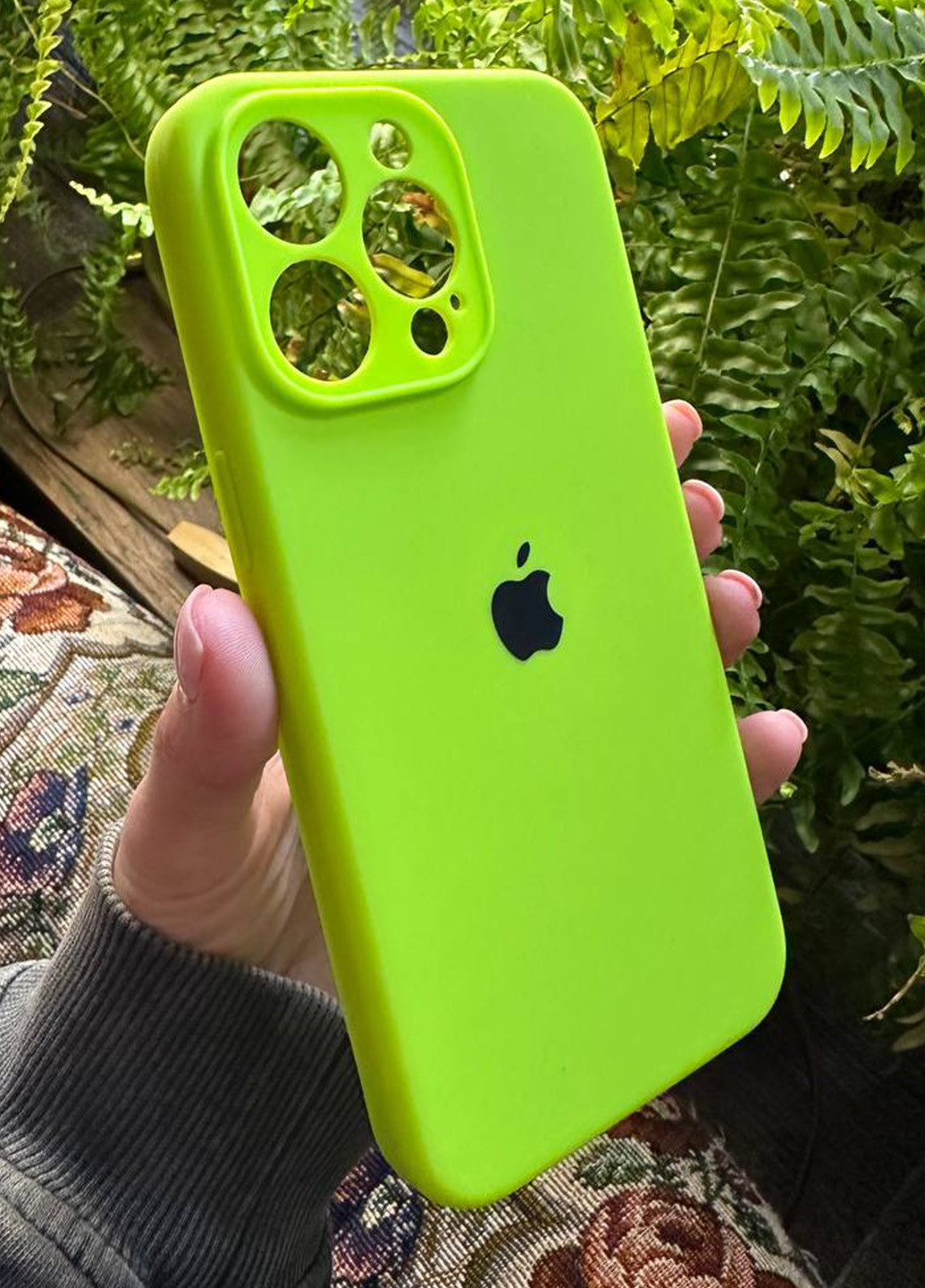 Чохол Silicone Case з квадратними бортами для iPhone 15 Pro Max Party Green No Brand (276973122)