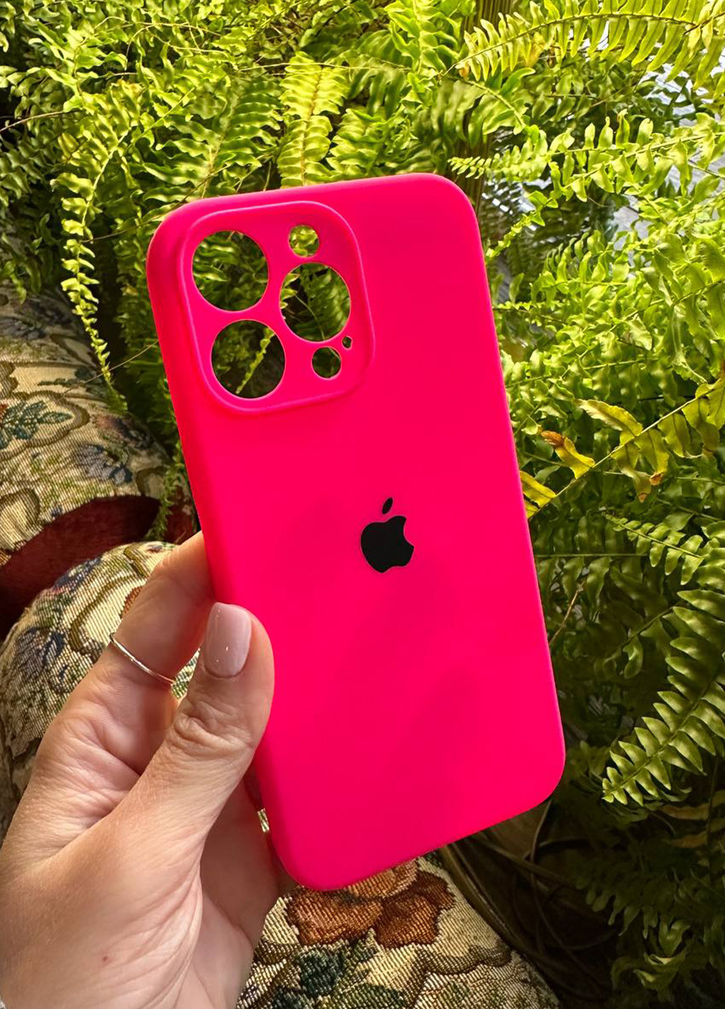 Чохол Silicone Case з квадратними бортами для iPhone 12 Pro Max Barbie Pink No Brand (276973104)