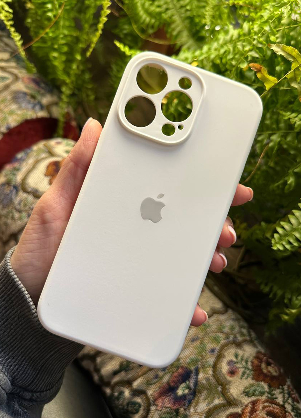 Чохол Silicone Case з квадратними бортами для iPhone 15 Pro Max White No Brand (276973020)