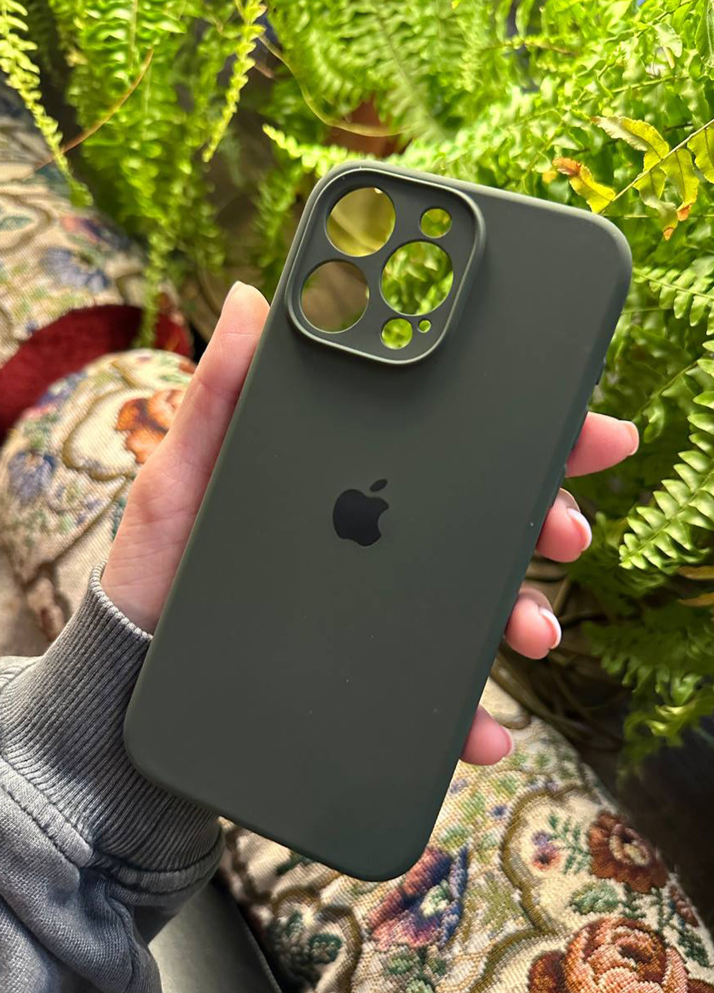 Чехол Silicone Case c квадратными бортиками для iPhone 12 Pro Cyprus Green No Brand (276973152)