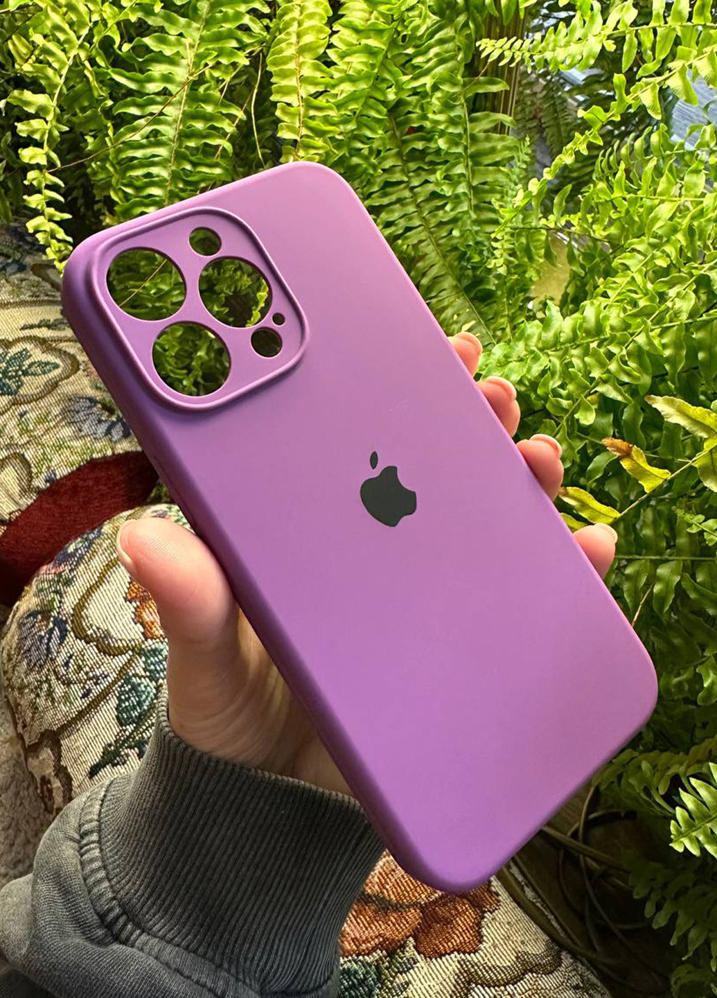 Чехол Silicone Case c квадратными бортиками для iPhone 14 Pro Max Purple No Brand (276973206)