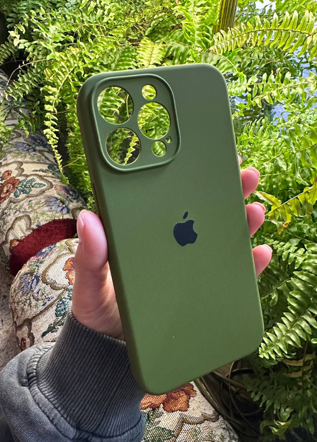 Чехол Silicone Case c квадратными бортиками для iPhone 13 Pro Olive No Brand (276973179)