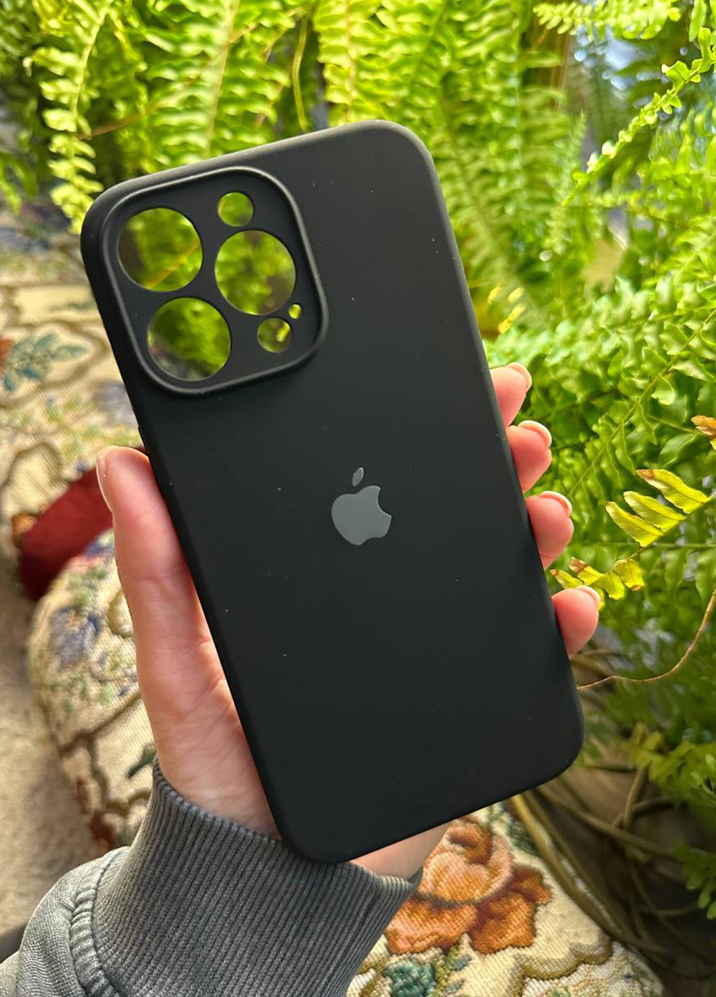 Чехол Silicone Case c квадратными бортиками для iPhone 11 Pro Max Black No Brand (276973141)