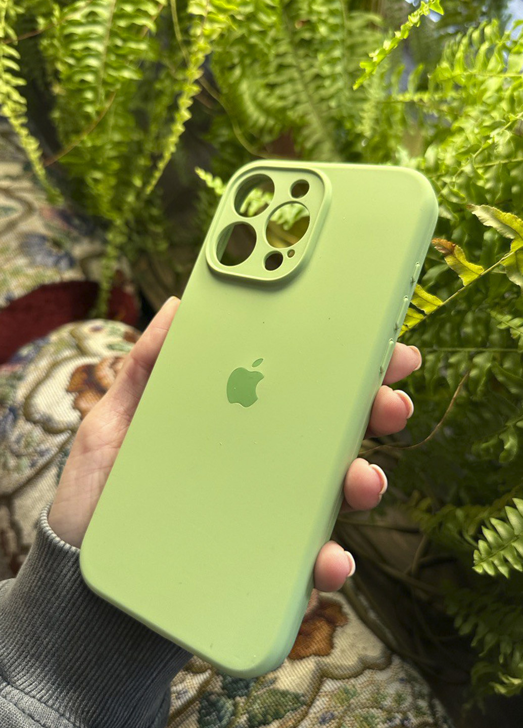 Чехол Silicone Case c квадратными бортиками для iPhone 12 Pro Mint Gum No Brand (276973215)