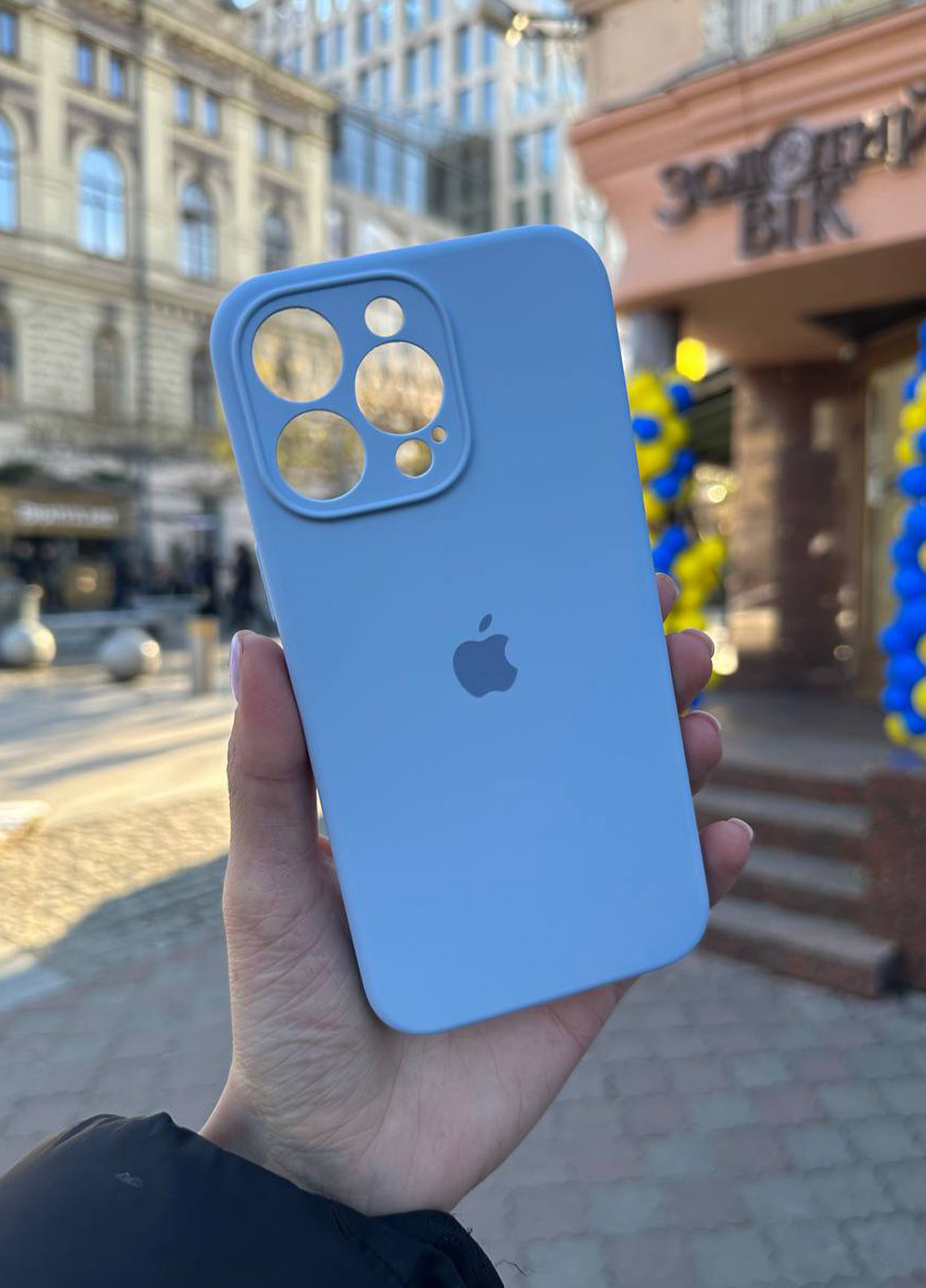 Чохол Silicone Case з квадратними бортами для iPhone 13 Pro Max Lilac Cream No Brand (276973200)