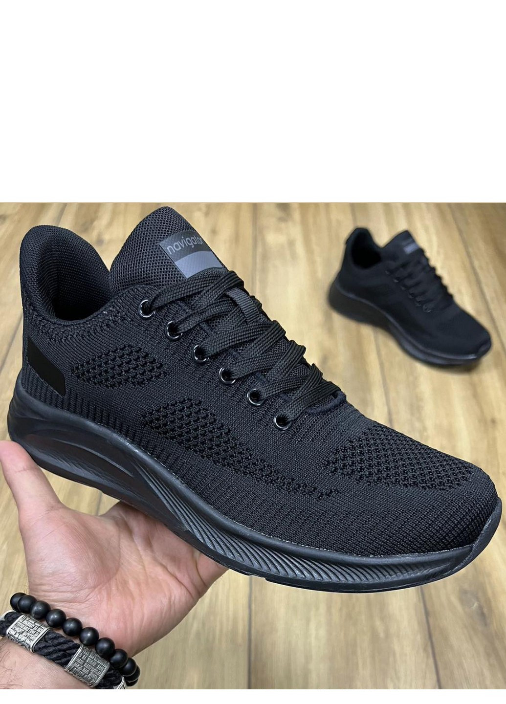 Черные всесезонные текстильные кроссовки nan6021-5 Navigator