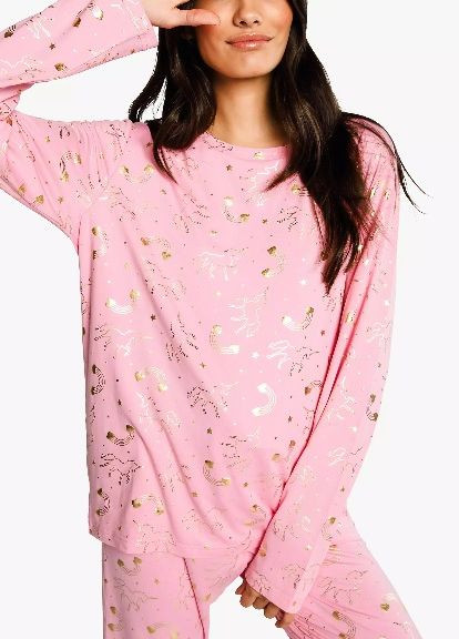 Розовая всесезон пижама лонгслив + леггинсы Chelsea Peers