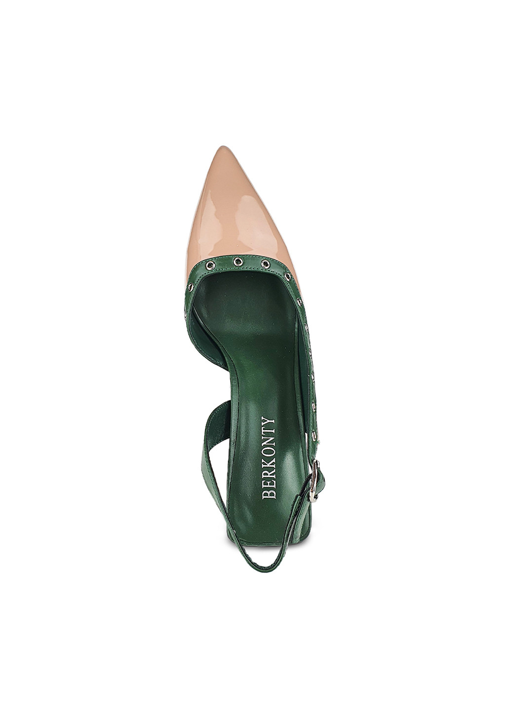 Туфлі слінгбеки шкіряні бежево-зелені,,21A5050-5-2-3пудр,36 Berkonty (276836004)