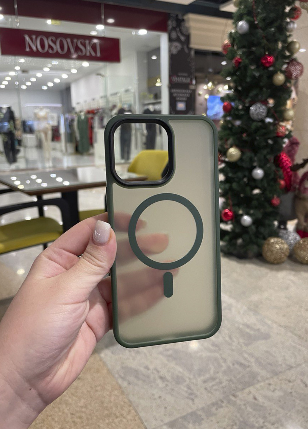 Чехол противоударный с MagSafe для iPhone 14 Dark Green No Brand (276973051)