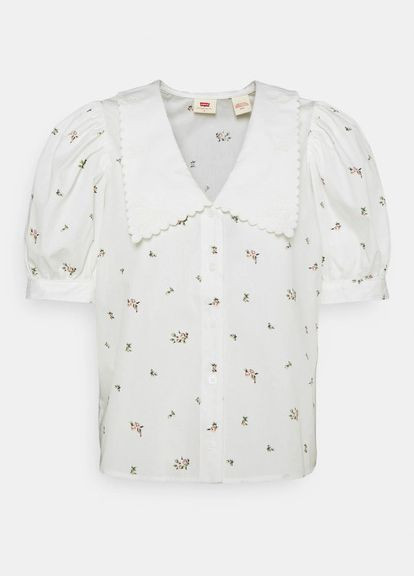 Белая летняя блуза Levi's Royce Short Sleeve Collar Blouse