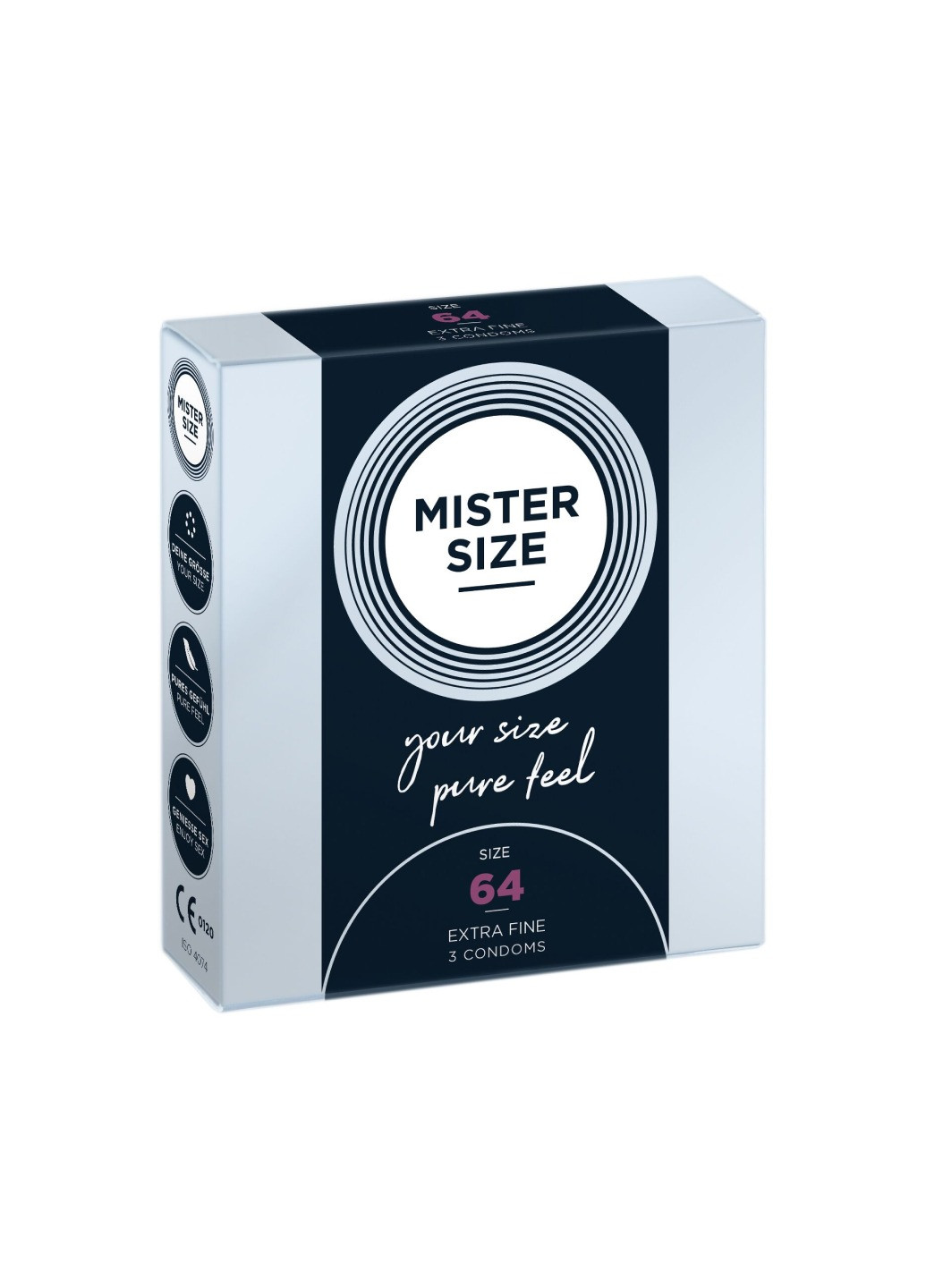 Презервативи Mister Size - pure feel - 64 (3 condoms), товщина 0,05 мм No Brand (276905767)