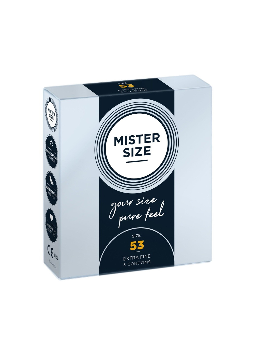 Презервативы Mister Size - pure feel - 53 (3 condoms), толщина 0,05 мм No Brand (276905772)