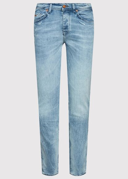 Голубые демисезонные слим джинсы Jeansy Taber BC-P-1 Dolce Modrá Tapered Fit Hugo Boss