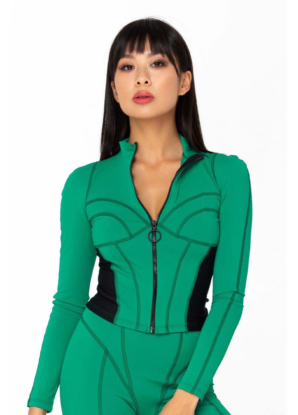 Спортивная женская кофта рашгард Summer Vogue Green Designed for fitness (276906998)
