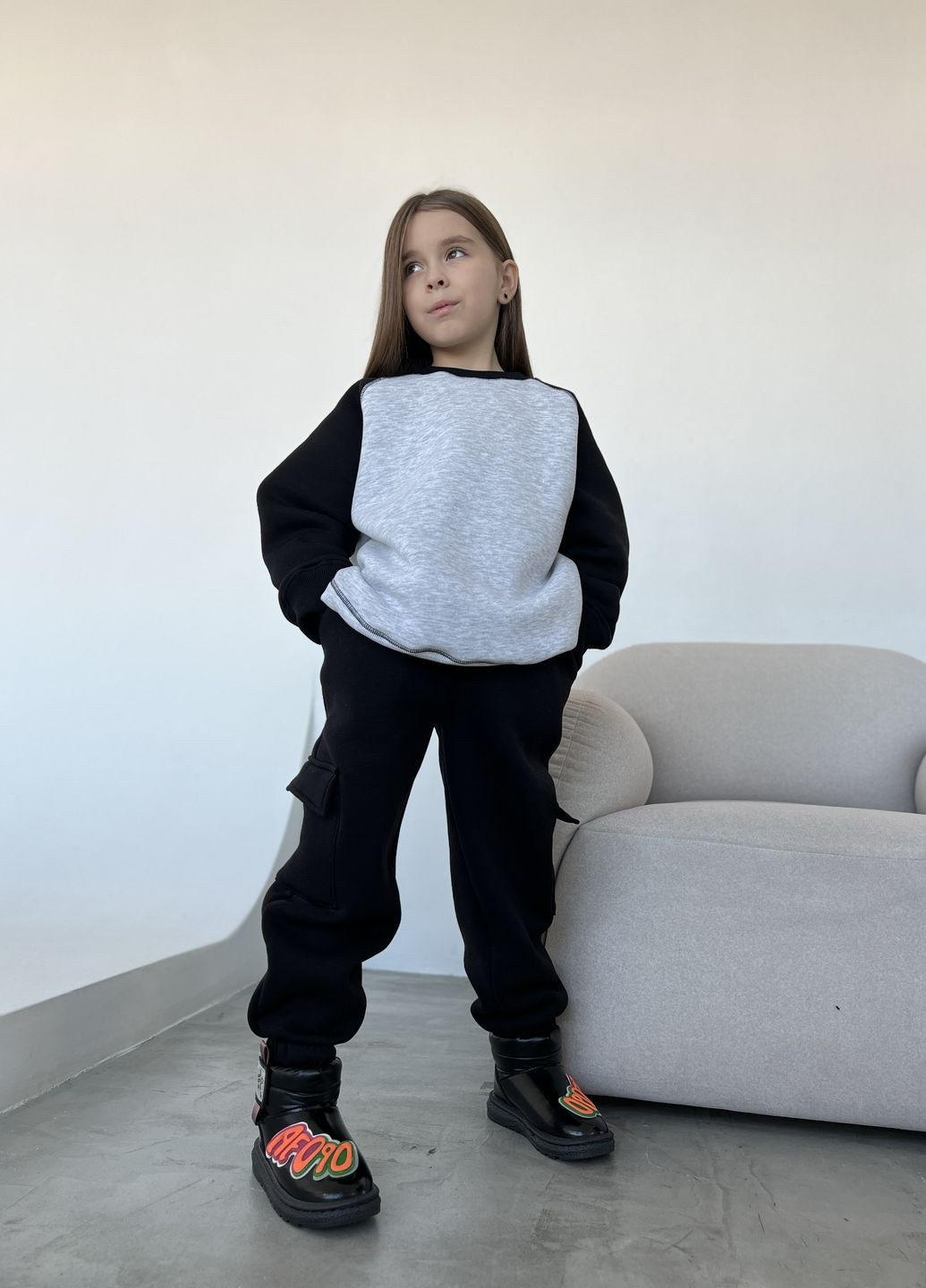 Серый костюм детский классический с брюками alwairkids Qoopixie