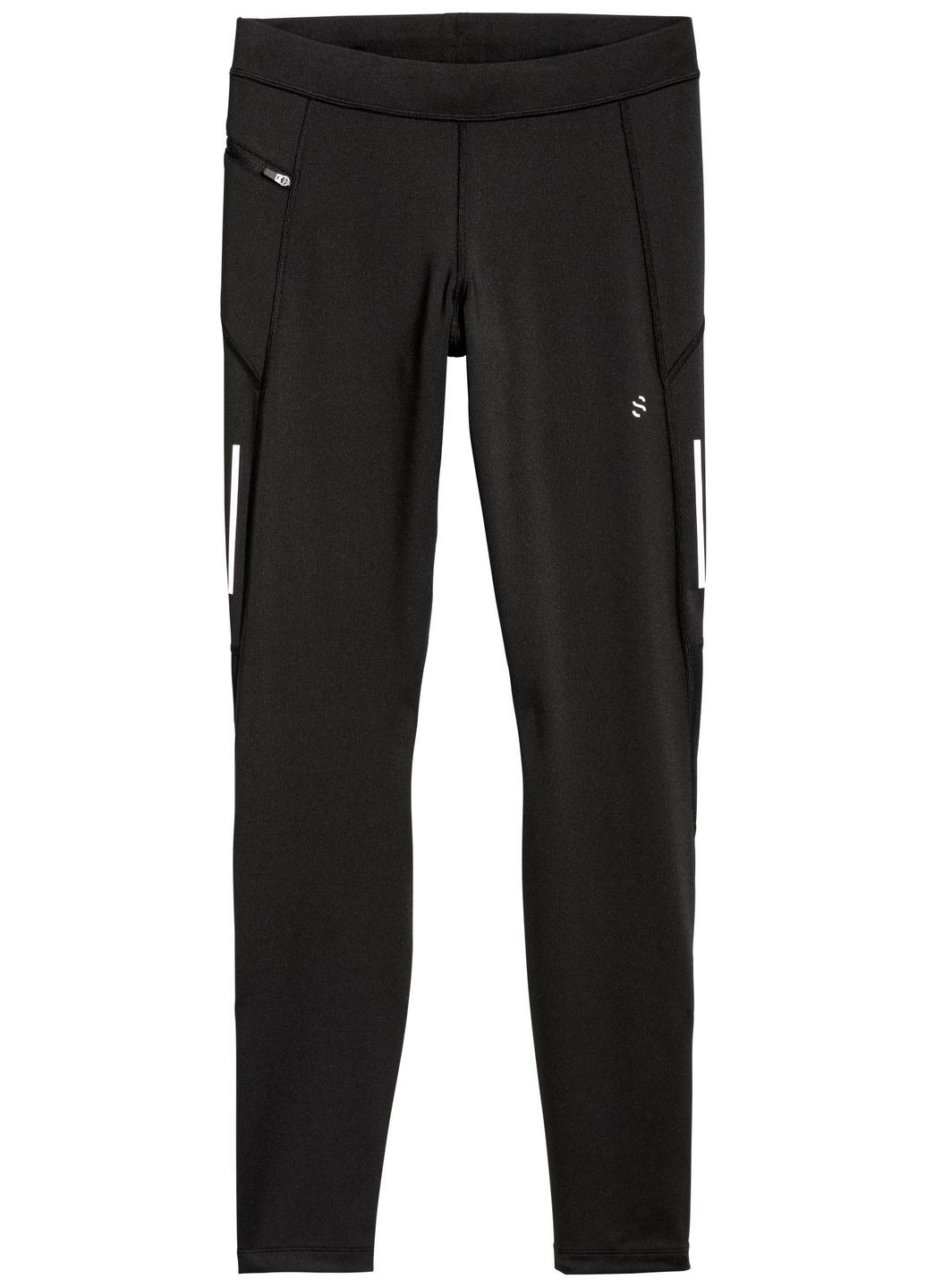 Черные демисезонные леггинсы для бега H&M SPORT
