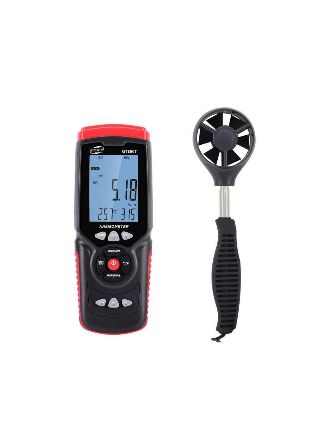 Анемометр професійний USB 0,3-45м/с, 0-45°C BENETECH (276984064)