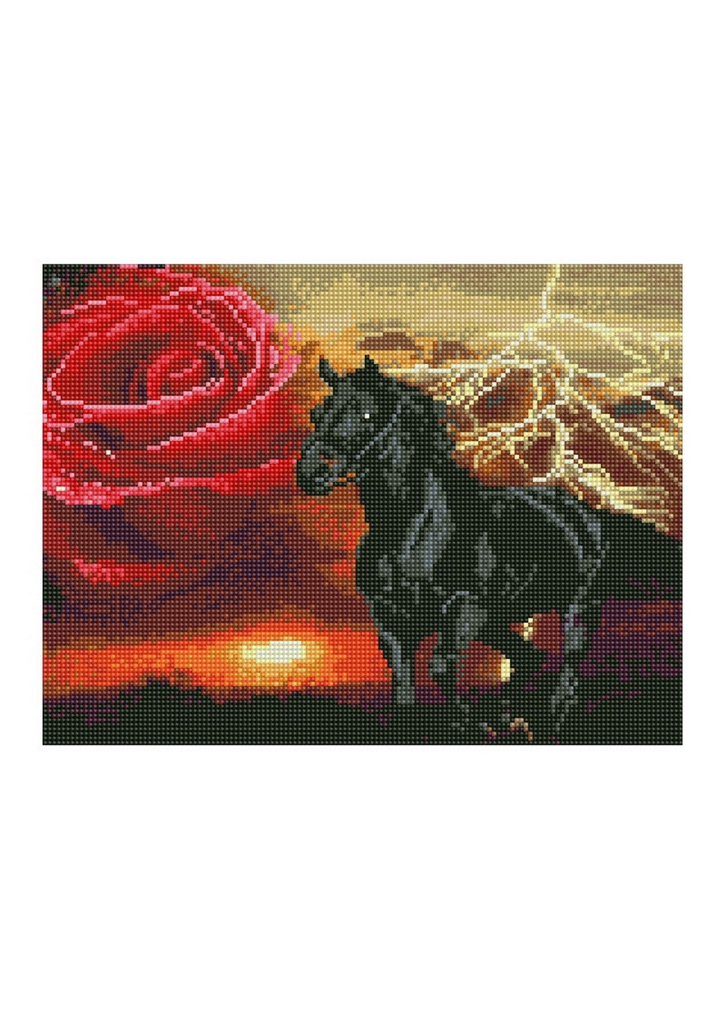 Алмазна мозаїка "Чорний кінь" Rainbow Art (276983714)