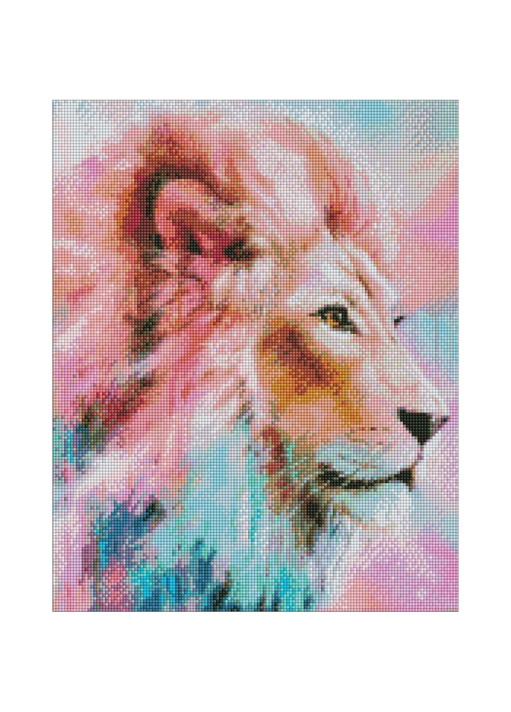 Алмазна мозаїка "Рожевий лев" Идейка (276981600)