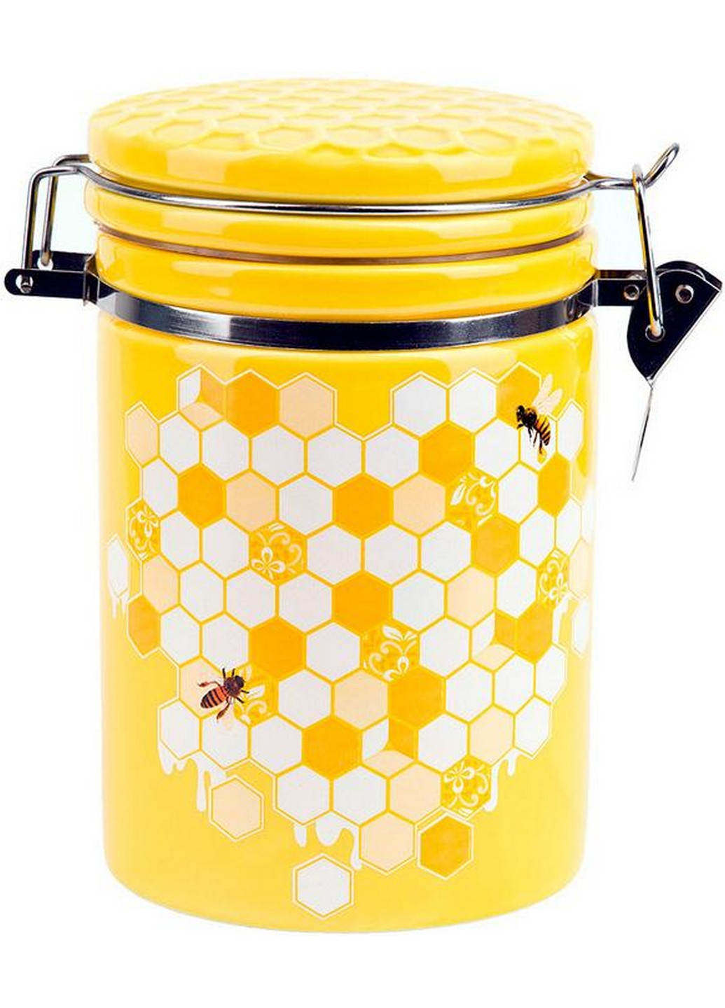 Банка керамічна "Sweet Honey" для сипучих продуктів з металевою затяжкою Bona (276984771)