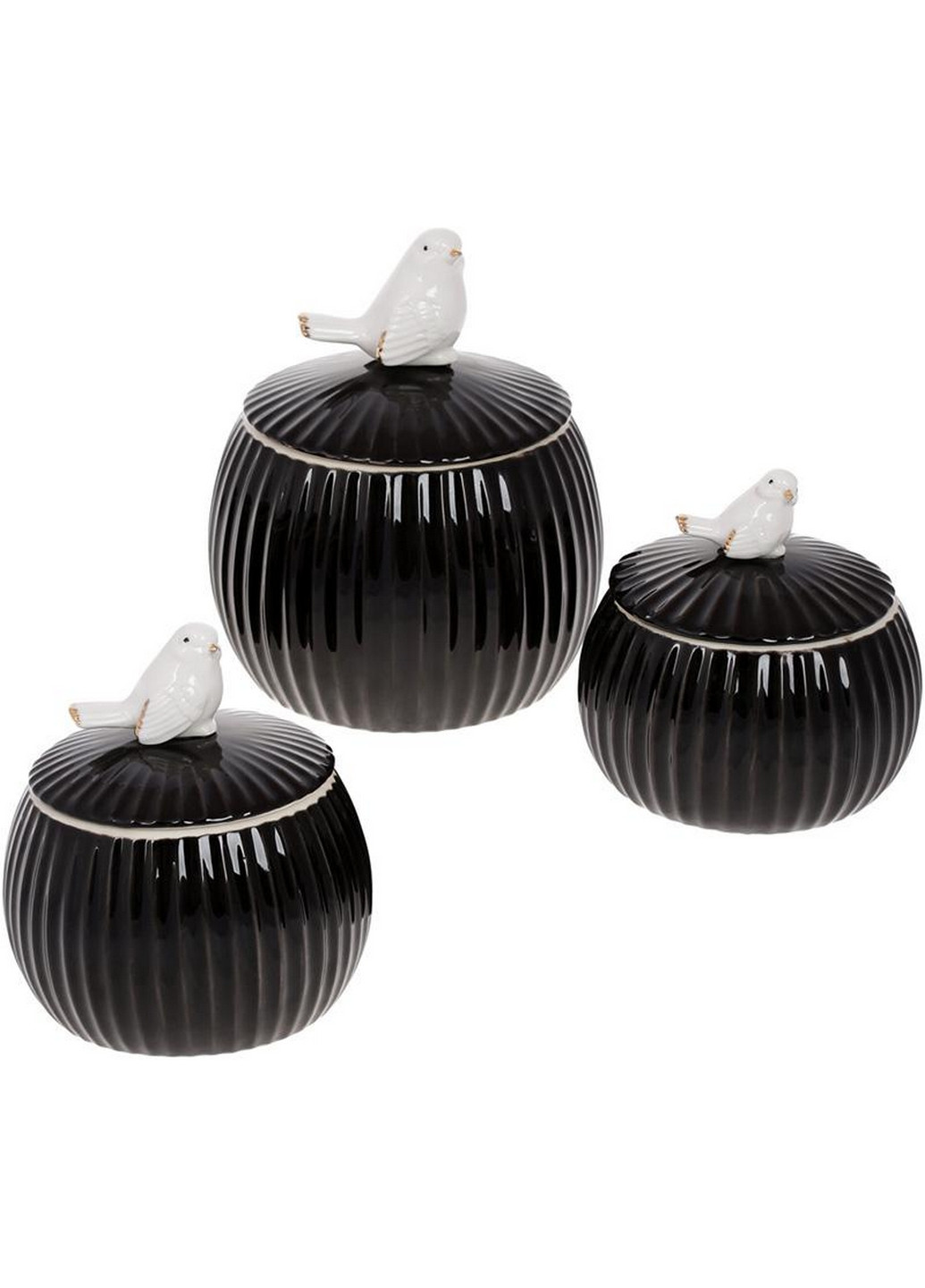 Банку порцелянова "Пташка" з об'ємним декором, глянець Bona (276980739)