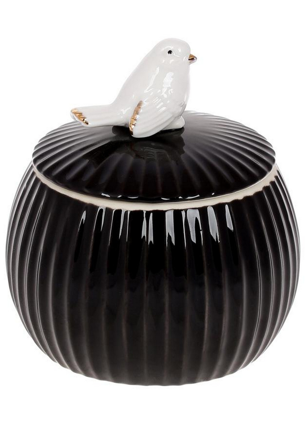 Банку порцелянова "Пташка" з об'ємним декором, глянець Bona (276980739)