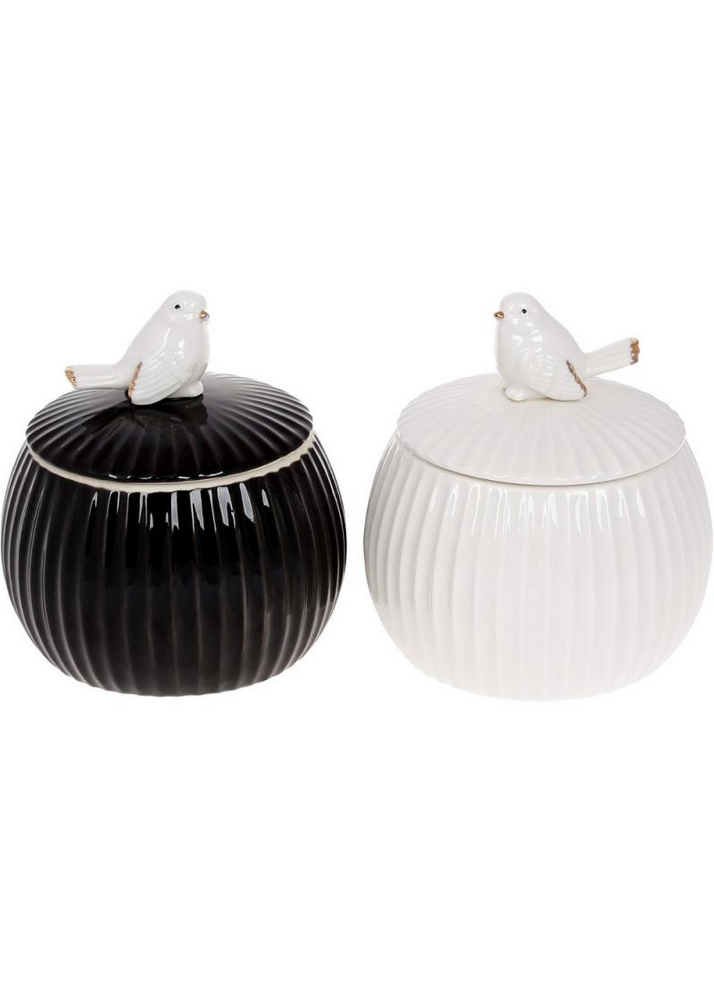 Банку порцелянова "Пташка" з об'ємним декором, глянець Bona (276980739)