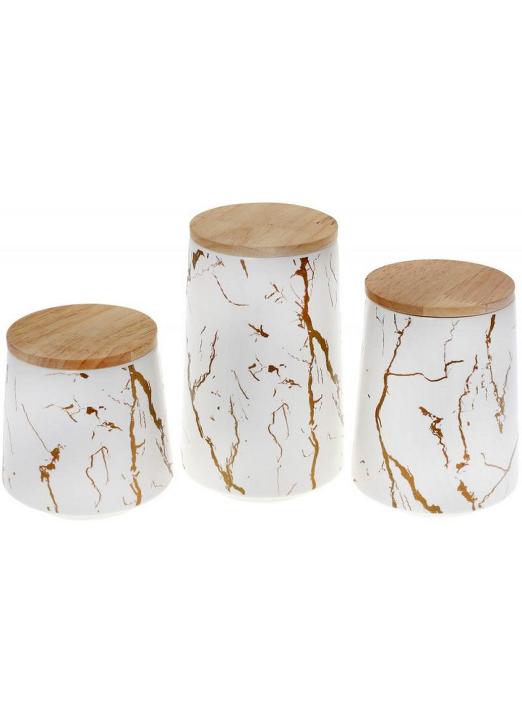 Банка фарфоровая "Мраморная Роскошь", с бамбуковой крышкой Bona (276984761)