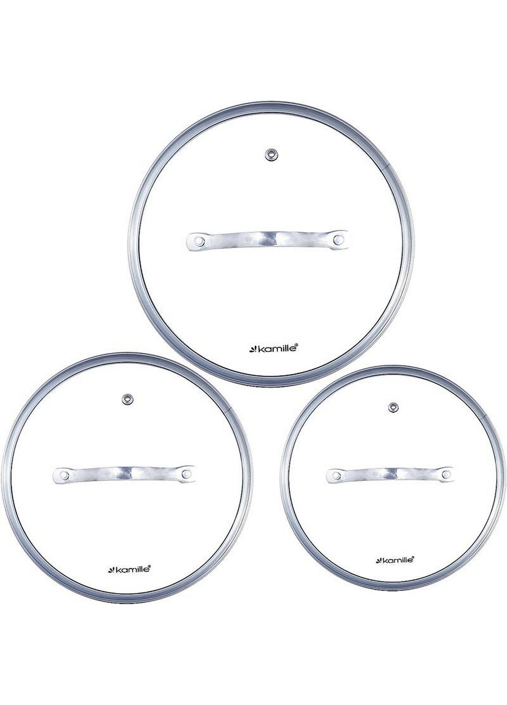 Набор 3 кастрюли со стеклянными крышками Kamille (276984852)